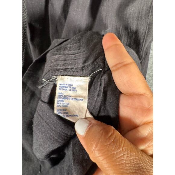 American Eagle Dress Women 8 Black Lightweight‎ Peasant Boho Embroidered Mini - Picture 3 of 8